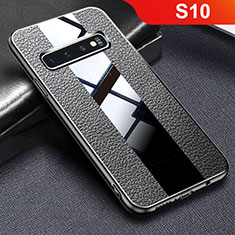 Soft Silicone Gel Leather Snap On Case Cover L01 for Samsung Galaxy S10 5G Black