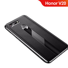 Soft Silicone Gel Leather Snap On Case Cover M01 for Huawei Honor V20 Black