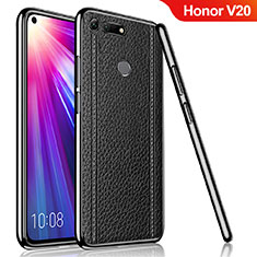 Soft Silicone Gel Leather Snap On Case Cover M02 for Huawei Honor V20 Black