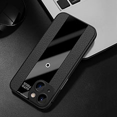 Soft Silicone Gel Leather Snap On Case Cover S01 for Apple iPhone 13 Black