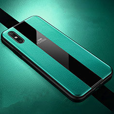 Soft Silicone Gel Leather Snap On Case Cover S01 for Huawei Enjoy 10e Green