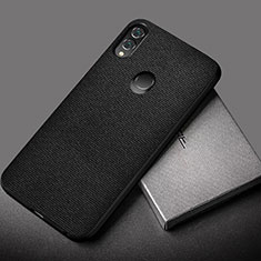 Soft Silicone Gel Leather Snap On Case Cover S01 for Huawei Honor 10 Lite Black
