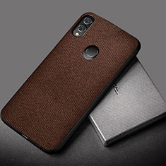 Soft Silicone Gel Leather Snap On Case Cover S01 for Huawei Honor 10 Lite Brown