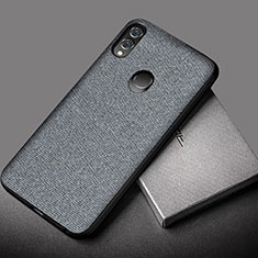 Soft Silicone Gel Leather Snap On Case Cover S01 for Huawei Honor 10 Lite Dark Gray