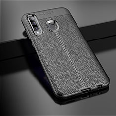 Soft Silicone Gel Leather Snap On Case Cover S01 for Huawei Honor 20E Black