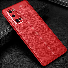 Soft Silicone Gel Leather Snap On Case Cover S01 for Huawei Honor 30 Pro+ Plus Red