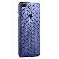 Soft Silicone Gel Leather Snap On Case Cover S01 for Huawei Honor 9 Lite Blue