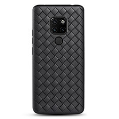 Soft Silicone Gel Leather Snap On Case Cover S01 for Huawei Mate 20 Black