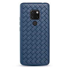 Soft Silicone Gel Leather Snap On Case Cover S01 for Huawei Mate 20 Blue