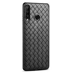 Soft Silicone Gel Leather Snap On Case Cover S01 for Huawei Nova 4e Black