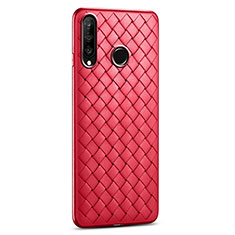 Soft Silicone Gel Leather Snap On Case Cover S01 for Huawei Nova 4e Red