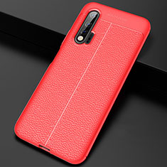 Soft Silicone Gel Leather Snap On Case Cover S01 for Huawei Nova 6 Red