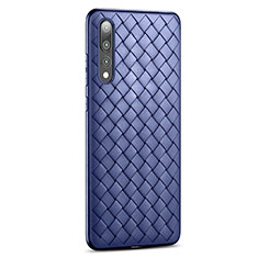 Soft Silicone Gel Leather Snap On Case Cover S01 for Huawei P20 Pro Blue