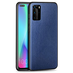 Soft Silicone Gel Leather Snap On Case Cover S01 for Huawei P40 Pro Blue