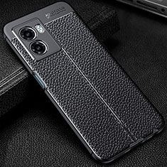 Soft Silicone Gel Leather Snap On Case Cover S01 for OnePlus Nord N300 5G Black