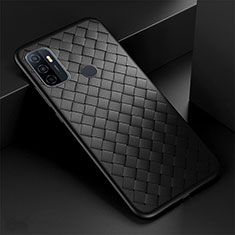 Soft Silicone Gel Leather Snap On Case Cover S01 for Oppo A32 Black