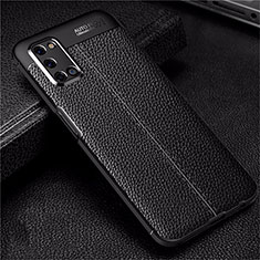 Soft Silicone Gel Leather Snap On Case Cover S01 for Oppo A52 Black