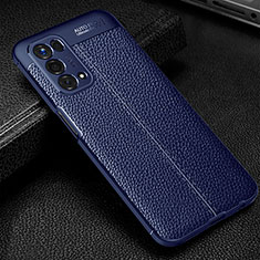 Soft Silicone Gel Leather Snap On Case Cover S01 for Oppo A54 5G Blue