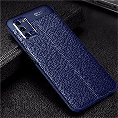 Soft Silicone Gel Leather Snap On Case Cover S01 for Oppo A72 Blue