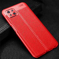 Soft Silicone Gel Leather Snap On Case Cover S01 for Oppo A92s 5G Red