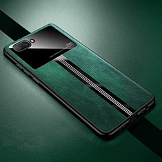 Soft Silicone Gel Leather Snap On Case Cover S01 for Oppo AX5 Green