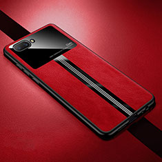 Soft Silicone Gel Leather Snap On Case Cover S01 for Oppo AX5 Red