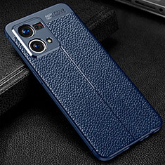 Soft Silicone Gel Leather Snap On Case Cover S01 for Oppo F21 Pro 4G Blue