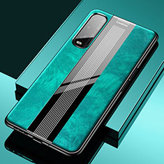 Soft Silicone Gel Leather Snap On Case Cover S01 for Oppo Find X2 Green