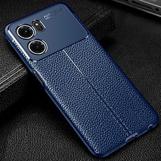 Soft Silicone Gel Leather Snap On Case Cover S01 for Oppo K10 5G Blue