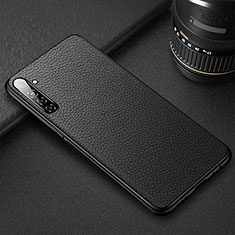 Soft Silicone Gel Leather Snap On Case Cover S01 for Oppo K5 Black