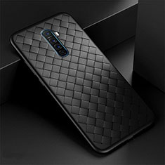 Soft Silicone Gel Leather Snap On Case Cover S01 for Oppo Reno Ace Black
