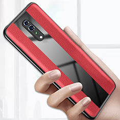 Soft Silicone Gel Leather Snap On Case Cover S01 for Oppo Reno Z Red