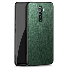 Soft Silicone Gel Leather Snap On Case Cover S01 for Oppo Reno2 Green