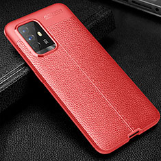 Soft Silicone Gel Leather Snap On Case Cover S01 for Oppo Reno5 Z 5G Red