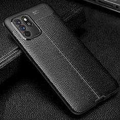 Soft Silicone Gel Leather Snap On Case Cover S01 for Oppo Reno6 Z 5G Black