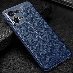 Soft Silicone Gel Leather Snap On Case Cover S01 for Oppo Reno8 4G Blue