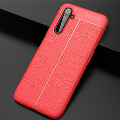 Soft Silicone Gel Leather Snap On Case Cover S01 for Realme 6 Pro Red