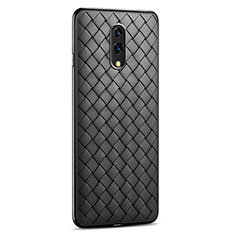 Soft Silicone Gel Leather Snap On Case Cover S01 for Realme X Black