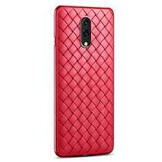 Soft Silicone Gel Leather Snap On Case Cover S01 for Realme X Red