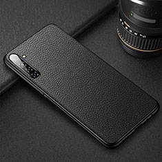 Soft Silicone Gel Leather Snap On Case Cover S01 for Realme X2 Black
