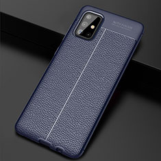 Soft Silicone Gel Leather Snap On Case Cover S01 for Samsung Galaxy A71 5G Blue