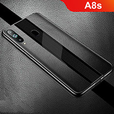 Soft Silicone Gel Leather Snap On Case Cover S01 for Samsung Galaxy A8s SM-G8870 Black