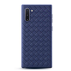 Soft Silicone Gel Leather Snap On Case Cover S01 for Samsung Galaxy Note 10 Blue