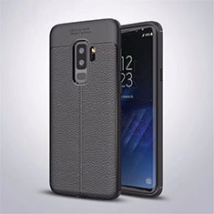 Soft Silicone Gel Leather Snap On Case Cover S01 for Samsung Galaxy S9 Plus Black