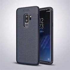 Soft Silicone Gel Leather Snap On Case Cover S01 for Samsung Galaxy S9 Plus Blue