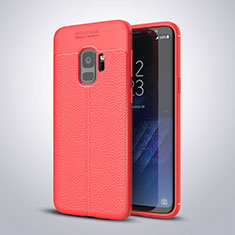 Soft Silicone Gel Leather Snap On Case Cover S01 for Samsung Galaxy S9 Red