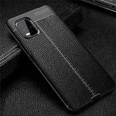 Soft Silicone Gel Leather Snap On Case Cover S01 for Xiaomi Mi 10 Lite Black