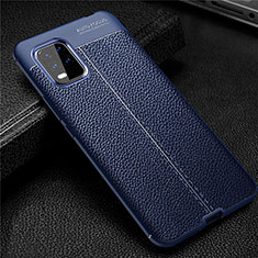 Soft Silicone Gel Leather Snap On Case Cover S01 for Xiaomi Mi 10 Lite Blue