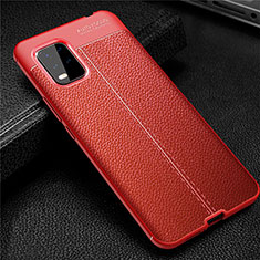 Soft Silicone Gel Leather Snap On Case Cover S01 for Xiaomi Mi 10 Lite Red
