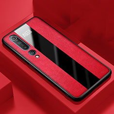Soft Silicone Gel Leather Snap On Case Cover S01 for Xiaomi Mi 10 Red